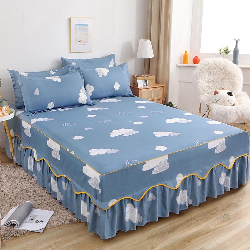 Bed Sheet Lace Skirt Elastic Fitted Double Bedspread Mattress Cover Home Pillowcase Bedding Set Bedsheet