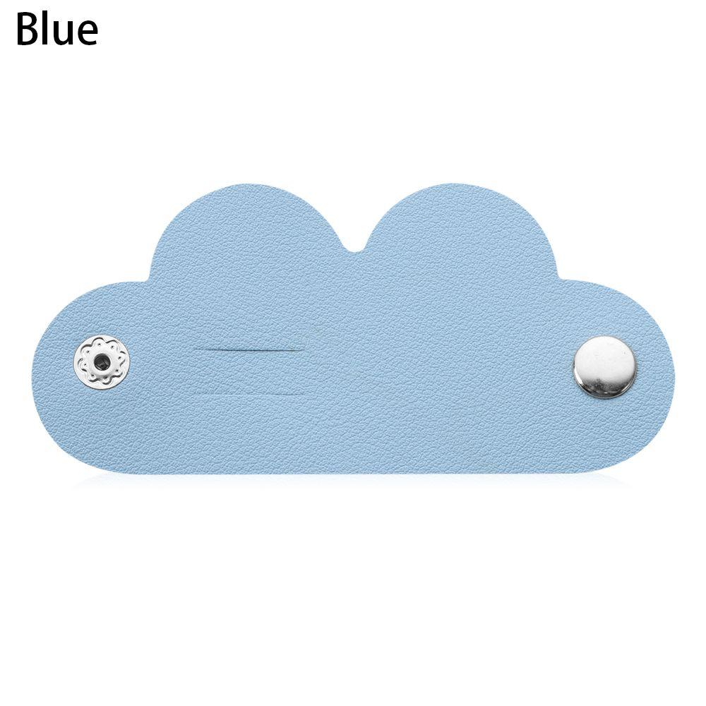 

Cute Leather Cable Winder Heart Solid Color Earphone Cord Organizer Charger Cable Protector Clips Winder Tie Cable Management синій