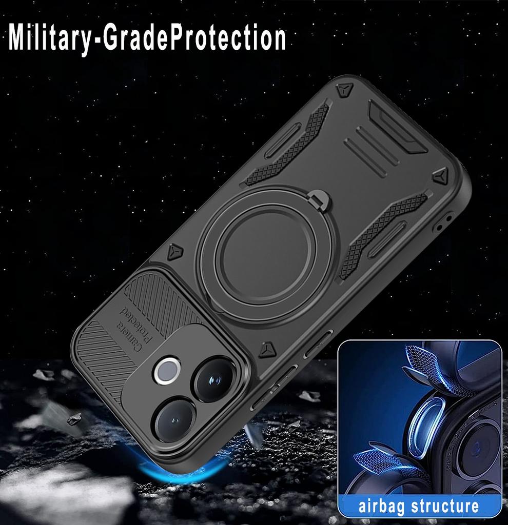 Magnetic Case For Vivo V60 Lite 4G / V60 Lite 5G Shockproof TPU + PC Phone Back Cover with Kickstand