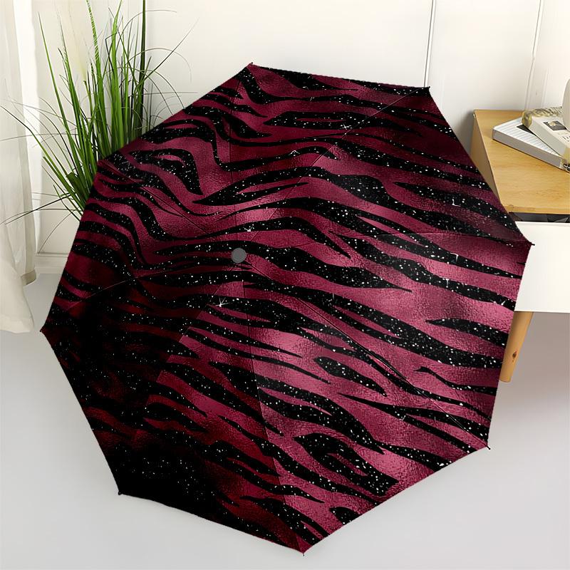 1 Stück Glamouröser Zebra-Print Glitzer-Kreis-Schirm mit Kunststoffgriff,Geeignet für alle Jahreszeiten Schirm PT454