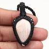 Macrame Scolecite Necklace Pendant Stone Thread Gemstone Handmade Jewelry