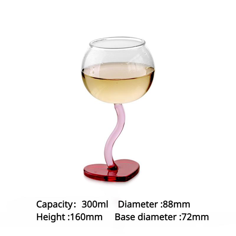 

1 шт. 300 мл. Стеклянный бокал в форме сердца для шампанского и вина, термостойкое боросиликатное стекло, коктейльная кружка, романтическая посуда для напитков 300ml красный