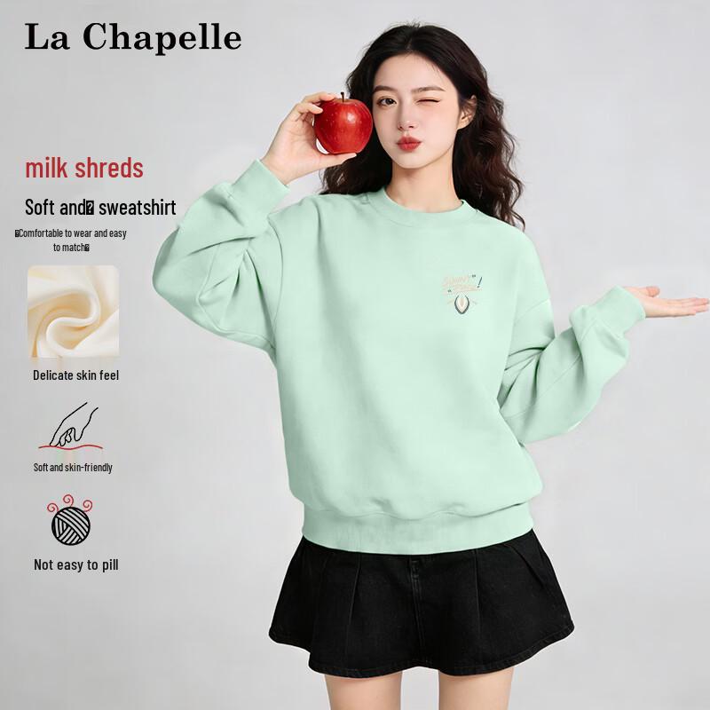 La Chapelle Women s Milk Silk Loose-Fit Sweatshirt L
