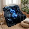 Tottenham Hotspur FC Custom Name Text Flannel Blanket Soccer Logo Personalized Fleece Throw Blanket Special Gift For Sofa Bedroom Home