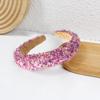 Women Headband Artificial Crystal Embellished Wide Band Colorful Elastic Anti-slip Luxury?Fashion Ladies Hair Accessories