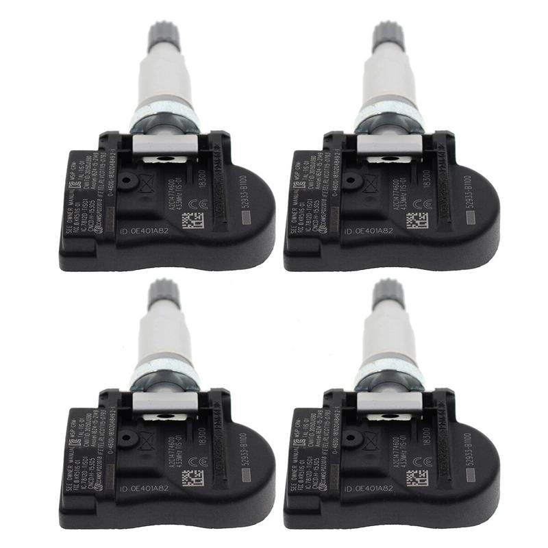 4pcs 52933-3N100 Tire Pressure Sensor TPMS 433MHZ For Hyundai Accent Genesis Ge Kia Sorento 529332M650 529333N100