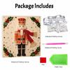Framed Pearl Art DIY Kit with Christmas Nutcracker Holly Pattern 3D Sparkling Bead Canvas Painting Handmade Gift for Home Decoration Wall Decor