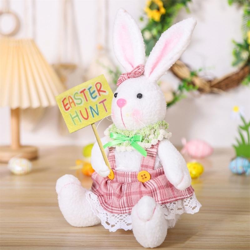 Easters Gnomes with Carrot and Sign Easters Gnomes Plush Doll with Rabbit Tabletop Accent for Festival Atmosphere