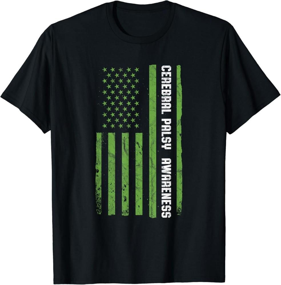 

Cerebral Palsy Awareness Month American Flag CP Gifts Unisex T-Shirt XL