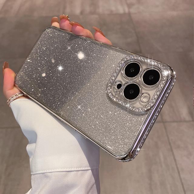 

Чехол для телефона с блестящим алмазным покрытием для Iphone 13 11 12 14 Pro Max Plus X Xr Xs 14, мягкий силиконовый защитный противоударный чехол для линз For iPhone 13Pro Max