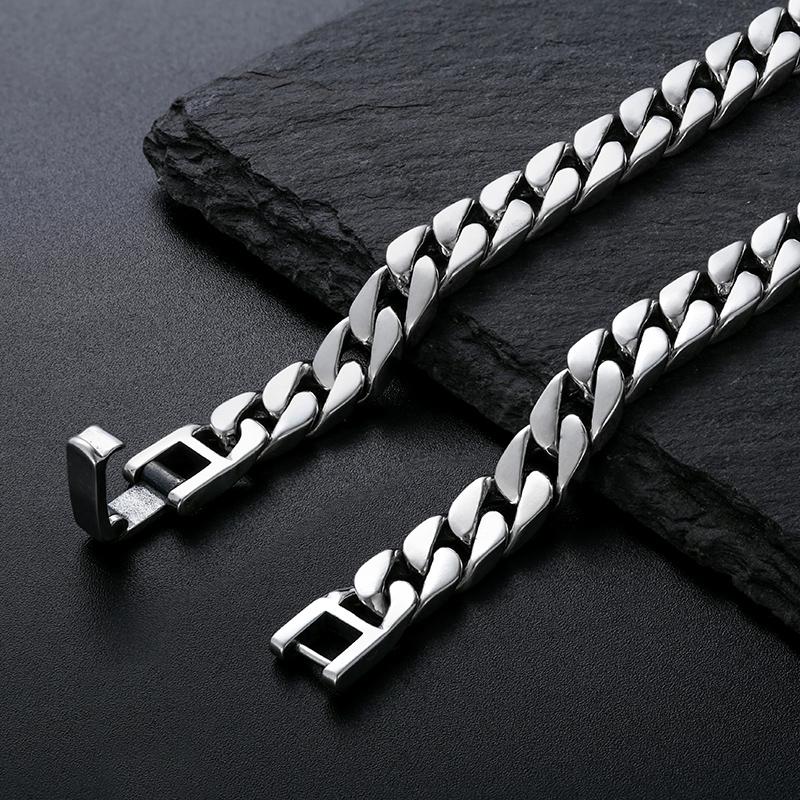 100% S925 Silver Handmade 7MM 8MM Retro Cuban Trend Rough Personality Man Woman Pure S925 Silver Bracelet Jewelry