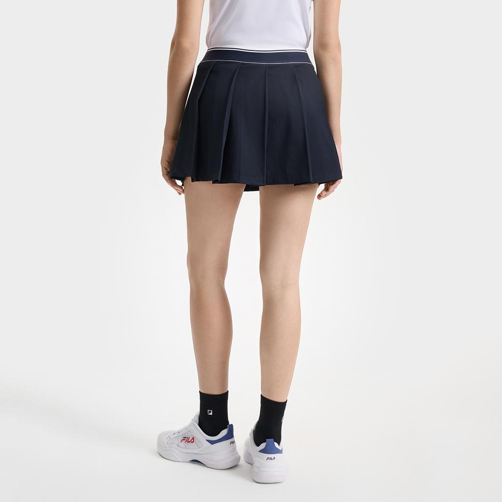 Fila Tennis Series Susan Skirt Classic Brand Letter Logo Everyday Versatile Tennis Sports Casual Skirt Women Skirts Navy-Blue A11W523309F-NV