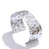 Yhpup 65mm Stainless Steel Metal Hammer Wide Open Bracelet Bangle Gold & Platinum Plated Waterproof Summer Wear Wrist Jewelry