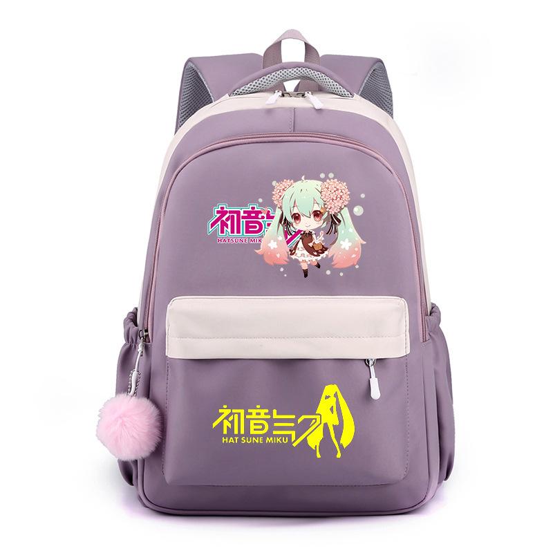 Anime Peripheral Hatsune Future School Bag Backpack Cartoon Backpack Candy Color Large Capacity Student School Bag Stationery