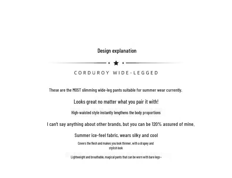 High-Waisted Drapey Women's Slimming Wide-Leg Floor-Length Summer Pants