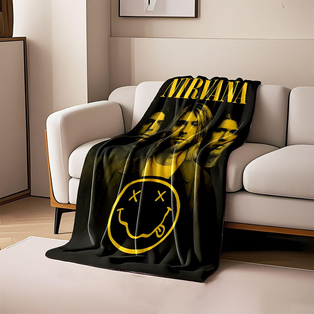 Nirvana Band Graphic Blanket print blanket soft and cozy perfect for the living room bed sofa or a nap,gift