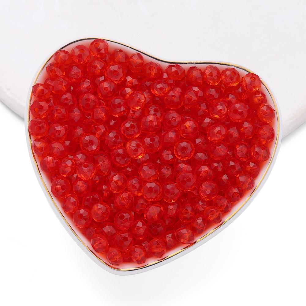 100pcs/Lots 6mm Acrylic Flat Round Shaped Beads Clear Faceted Spacer Beads for DIY Earrings Bracelets Jewelry Making Supplies