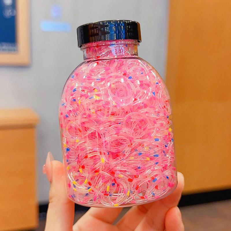 1000pcs/Barrel Cute Candy Hair Rope for Kids Multicolor No Damage Scrunchie Able Girls Hair Accessories