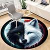 1pc Wolf Moon Office Round Area Rug, Under Office Chairs Bedroom Living Room Home Decor, Room Deco, Available in Various Sizes
