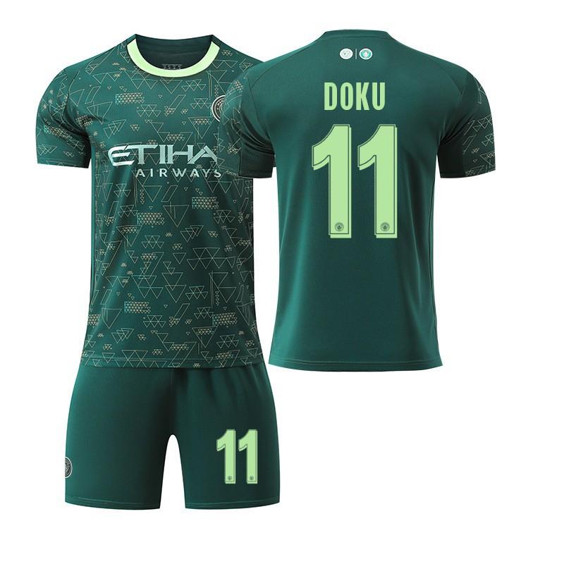 25-26 Manchester City's Three Passengers No. 9 Harland Football Uniforms Set Men's 10 Sherki 47 Forden 16 Rodrigo
