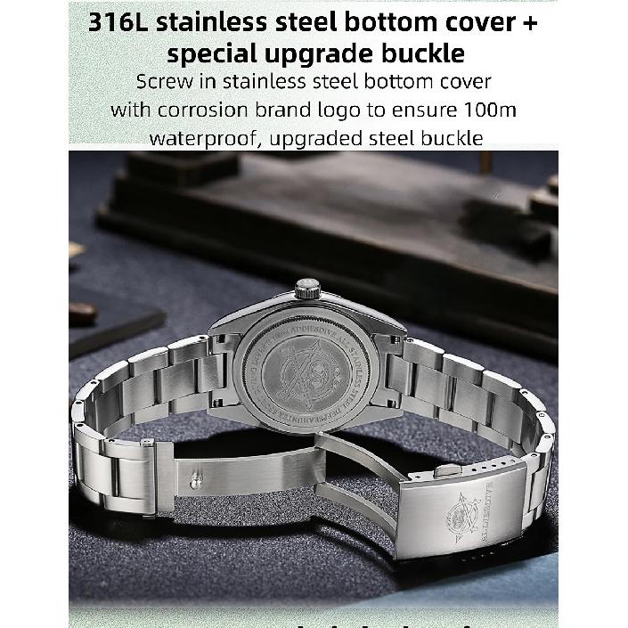 ADDIESDIVE Hot Sale AD2066 Quartz Watch Simple Waterproof Wristwatch Bubble Mirror Pot Cover Glass Stainless Steel Men's Watches