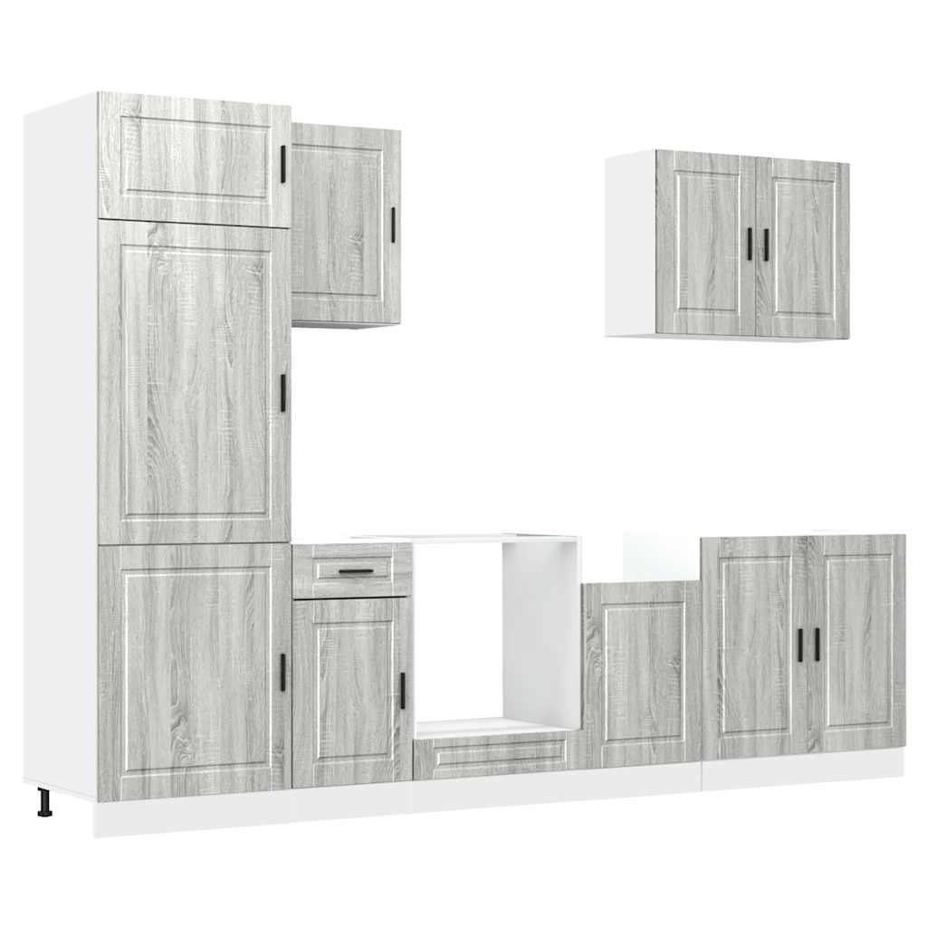 7 Piece Kitchen Cabinet Set Porto Grey Sonoma Wood Based Panel