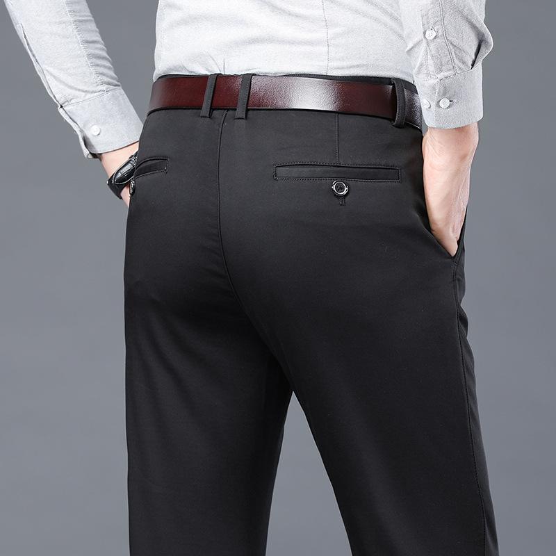 2024 Summer And Autumn Thin Non Ironing Tencel Cotton Casual Pants, Straight Tube Loose Business Pants For Men