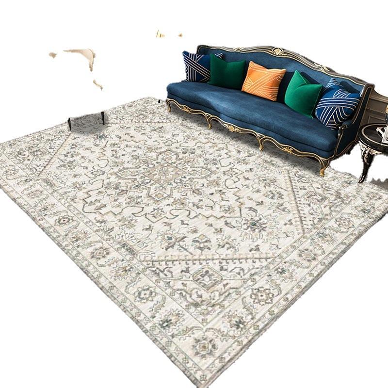 Retro Persian Large Carpet, Living Room Coffee Table Bedroom Floor Mat, European Turkish Ethnic Style Light Luxury Home Floor Mat