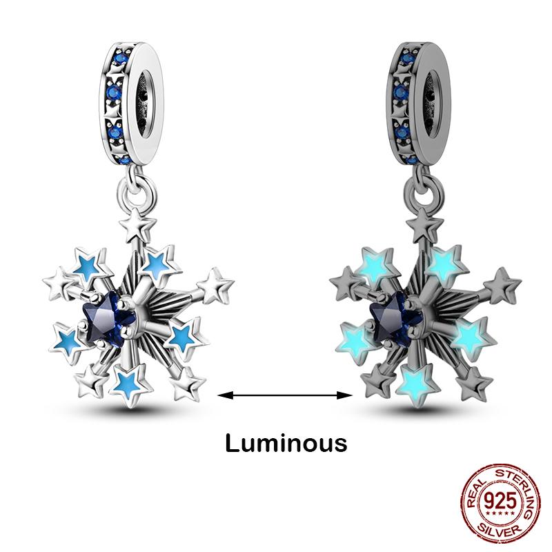 silver-plated Glow in the dark Firefly Honeybee Star Charms Beads Fit Qikaola Original Bracelets Fine DIY Jewelry Gift