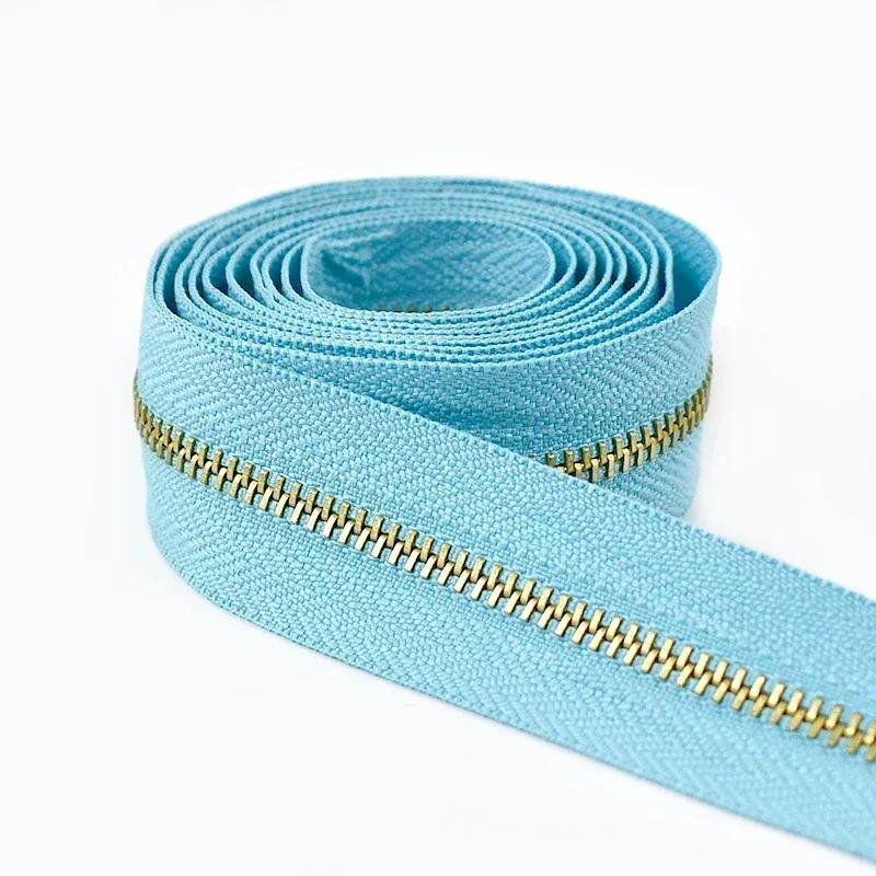 1-10Yardas Meetee Cremallera Metálica #3 Decoración Chaqueta Cremalleras Cinta Reemplazo Cremallera de Bobina Por Metros Cierre de Costura Kit de Reparación Cremalleras Accesorios