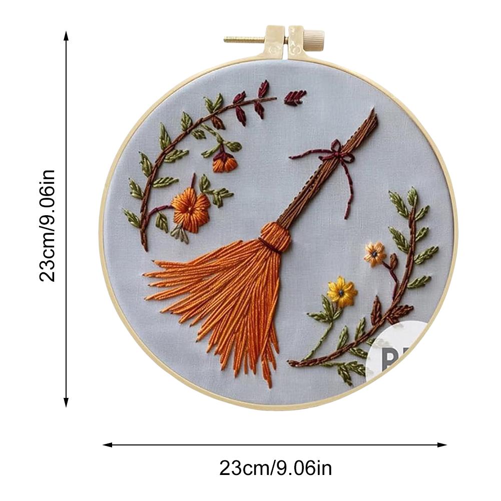 Halloween Embroidery Starter Kit Ghost & Gothic Stamped Pattern Cross Stitch DIY Christmas Decoration Embroidery Kit for Adults