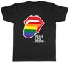 Koszulka męska Pride LGBTQ Pokój Miłość Dumny Tęczowy Język Koszulka Unisex Prezent