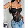 Outfitgirl Fresh Ins Shoelace A- Line Slim Fit Sexy Fishbone Small Lace Perspective Waist-Tight Slimming Vest