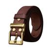 Retro Thickened Top Layer Cowhide Copper Buckle Belt, Popular Genuine Leather Trend, Versatile and Tough Guy Jeans Belt