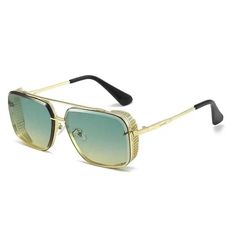 Classic Sunglasses Mens Women Vintage Pilot Square Trendy Metal Steampunk Fishing Driving Sun Glasses