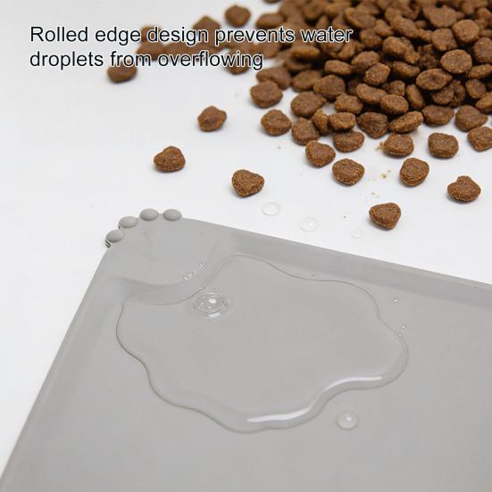 Pet Bowl Mat Anti-Slip Waterproof Raised Edge Pet Food Mat Silicone Pet Feeding Mat for Cats Dogs Water Bowl Food Dish