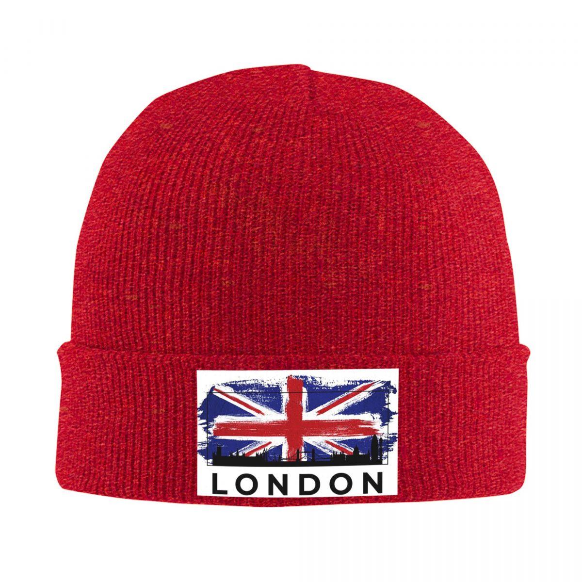 

London UK England Warm Knitted Cap Fashion Bonnet Hat Autumn Winter Outdoor Beanies Hats for Men Women Adult One Size