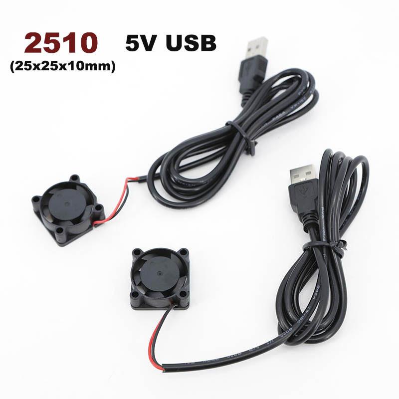 2,5cm DC 5V Ανεμιστήρας USB 2510 Ψύκτης Κουτιού Υπολογιστή 25mm DC5V Χωρίς Ψήκτρες Ανεμιστήρες Ψύξης Για Raspberry Ψύκτρα Εξαερισμός Ρουλεμάν Λαδιού