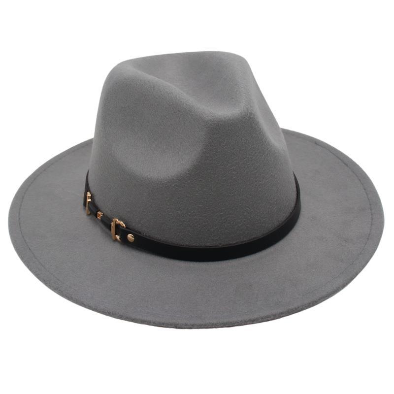 Suit Top Hat American Drama Belt Buckle Jazz Hat Men And Women Felt Hat Woolen Hat Big Brim Fedora Hat Jackson