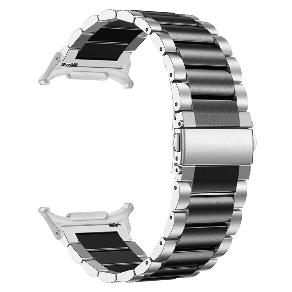 

Electroplating Color Metal Strap for Samsung Galaxy Watch8 44mm/40mm/Watch8 Classic 46mm Watch Band 3-Bead Black/Silver