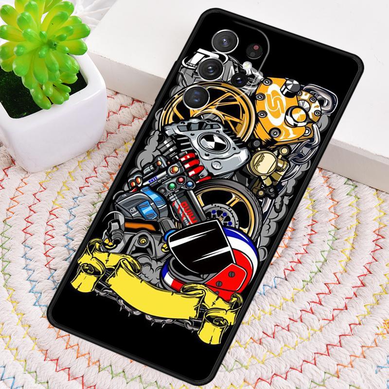Automobile Spare Parts Car Engine Phone Case for Samsung Galaxy note 10 pro S26 Ultra S23 S24 FE S25 S21 S22 PLUS Cover