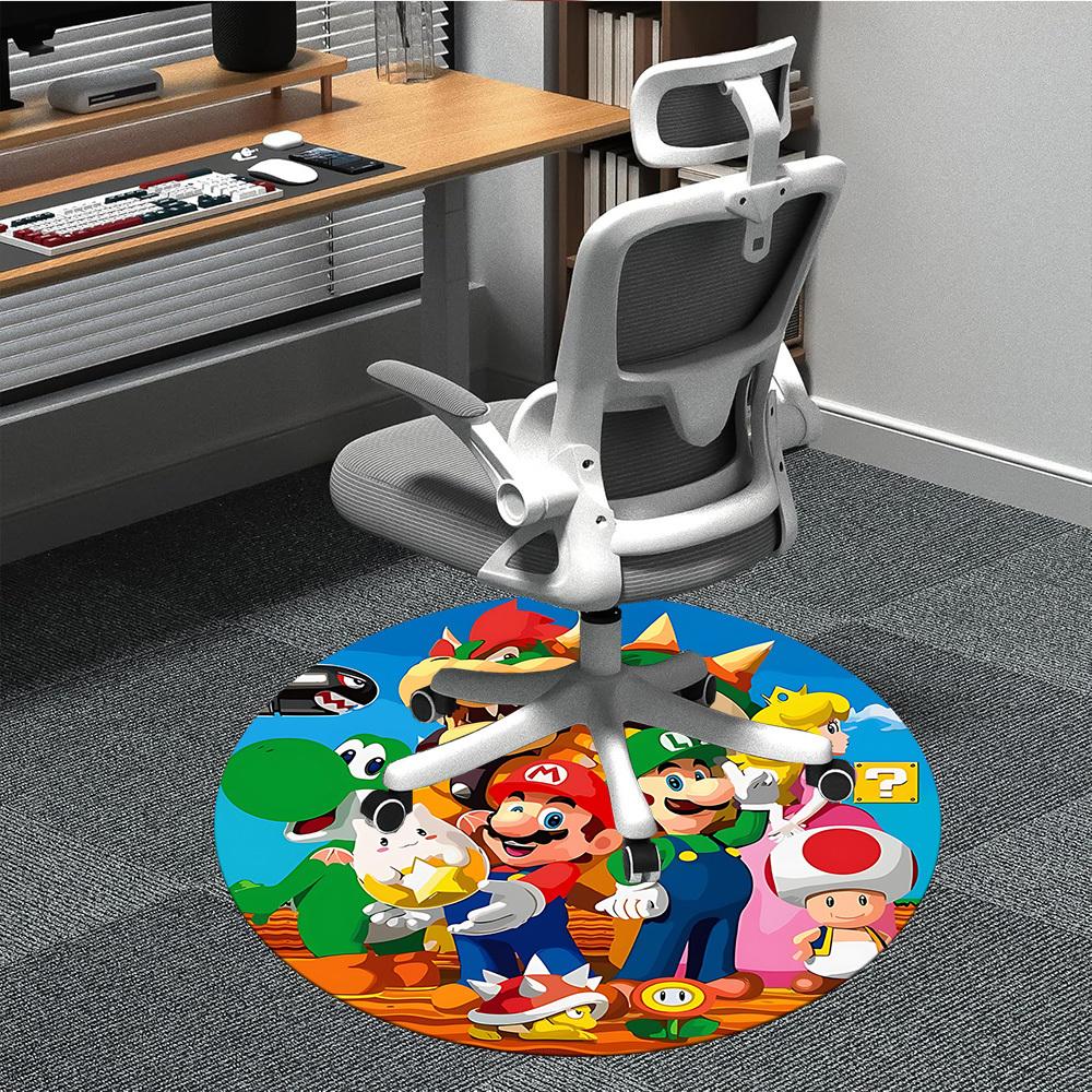 

1pc Super Mario Bros Chair Carpet for Office Non-Slip, Soft & Comfortable, Carpet for Office, Gaming, Lightweight Round Floor Mat yy251021023 80cm by 80cm