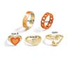 Bohemian Y2K Cute Heart Hug Rings Set for Women New Trendy Colorful Love Finger Rings 2023 Boho Fashion  Jewelry
