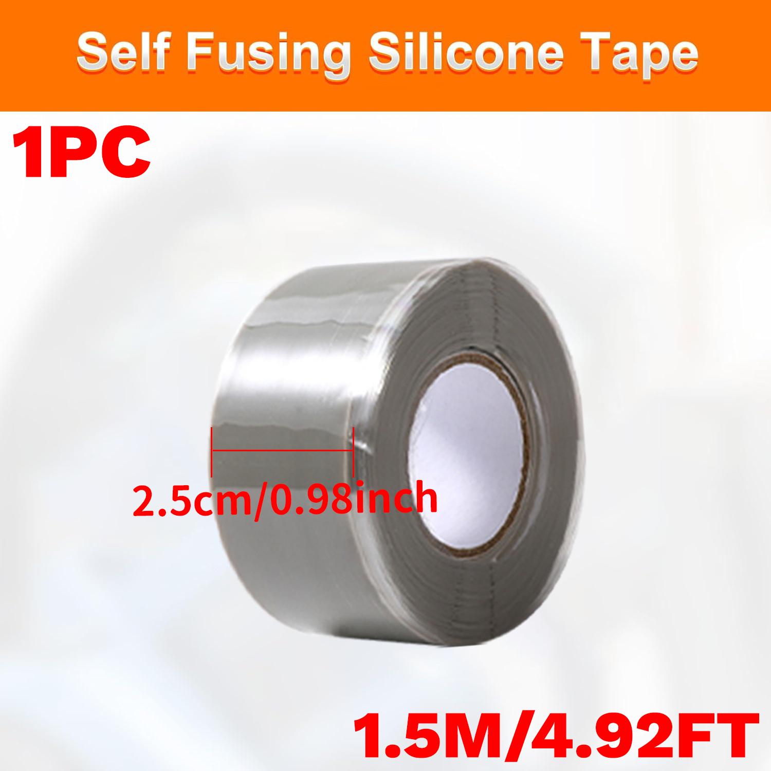 

High-Temperature Resistant Silicone Tape for Pipe Leak Sealing, Self-Adhesive Waterproof Insulation for Plumbing and Hoses 2.5cmx1.5m сірий