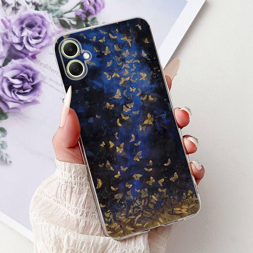 For Samsung A05 Case Clear Cute Cat Fashion Flowers Cool Painted Back Cover For Samsung Galaxy A05 Phone Case SM-A055F SM-A055M