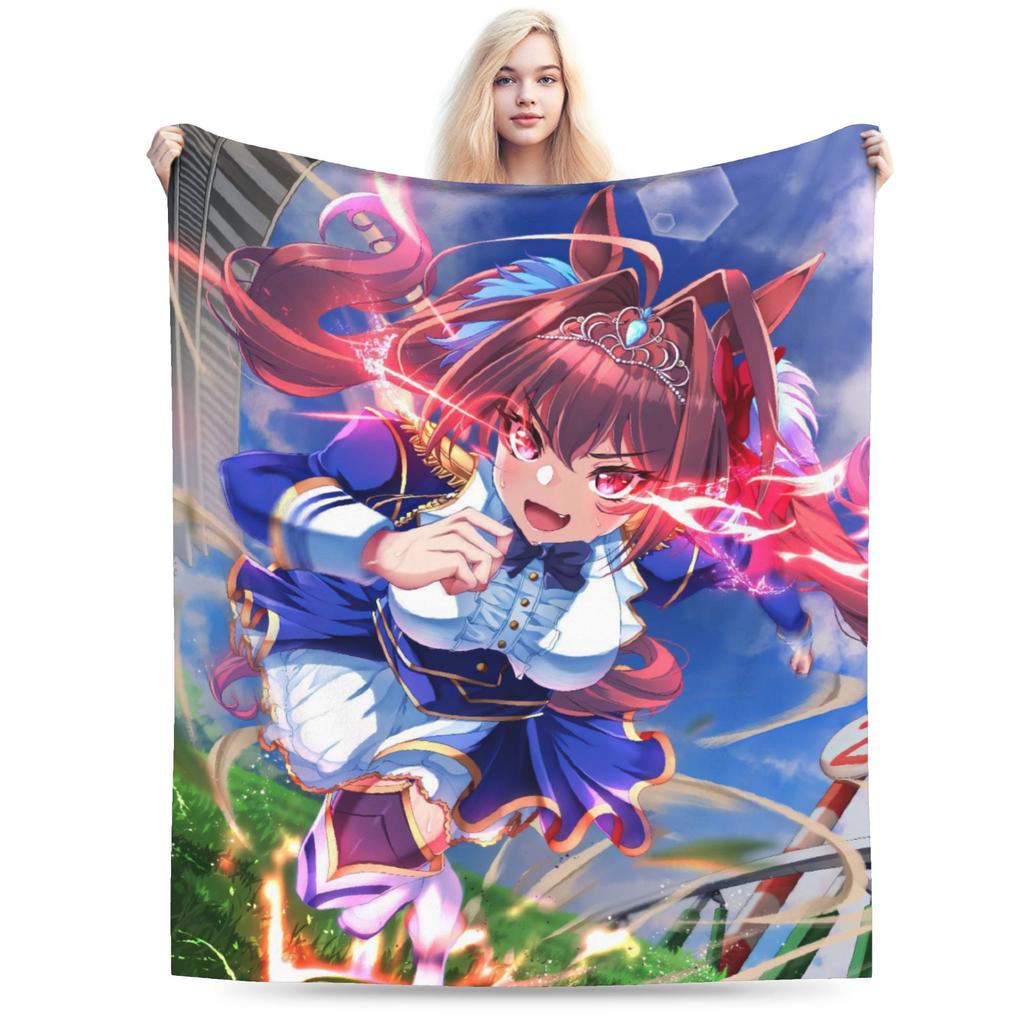 Uma Musume Pretty Derby Blanket Fleece Spring/Autumn Multifunction Ultra Soft Throw Blankets for Bed Travel Bedspread