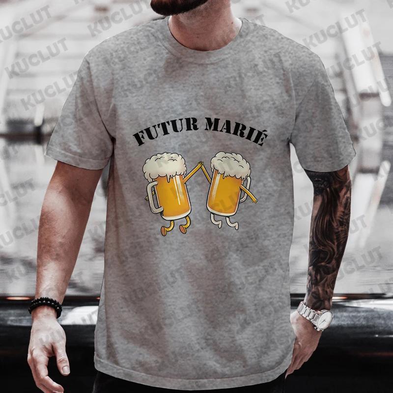 

Футболка French Single Farewell Bachelor Stag Party Summer Wedding Beer Graphic Tops Evg Team Tees Future Groom Man Squad XXXXXL фуксия