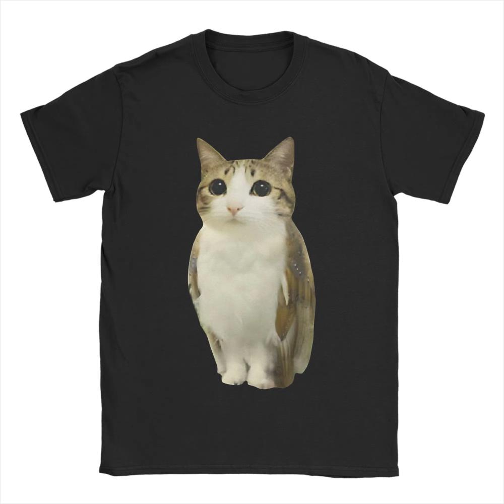 Men's and Women's Meowl Cat Owl Funny Printed T-Shirt Cotton Fashion T-Shirt Top Clothing