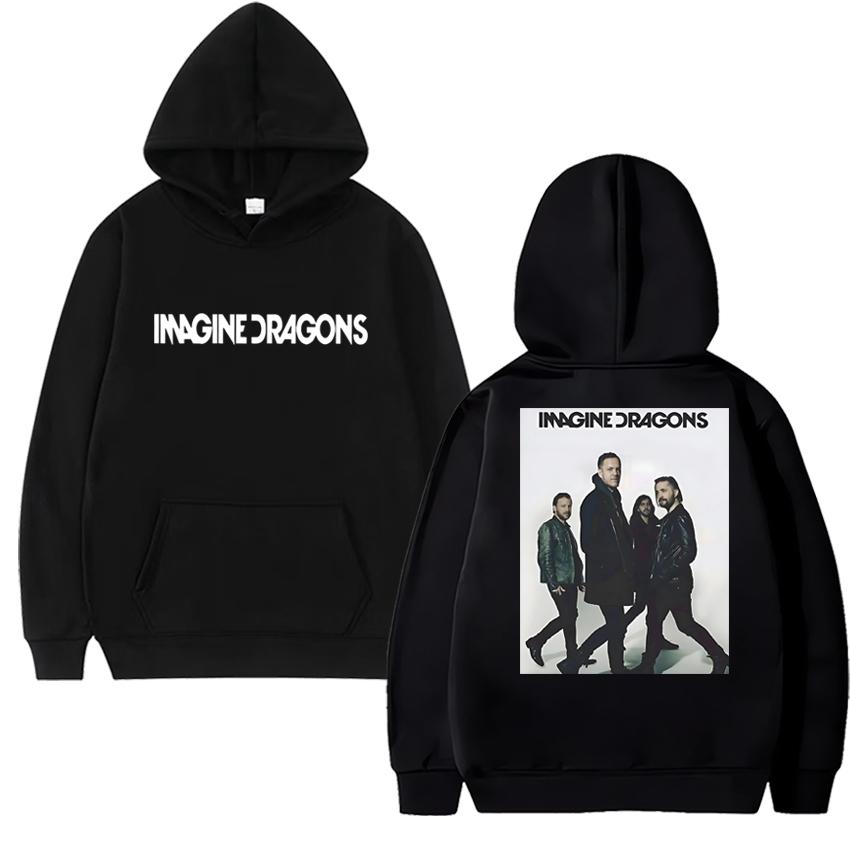 Rock Band 90s Imagine Dragons World Tour 2025 Print Streetwear Hoodie Men Women Vintage Casual Pullover Unisex Fleece Sweatshirt