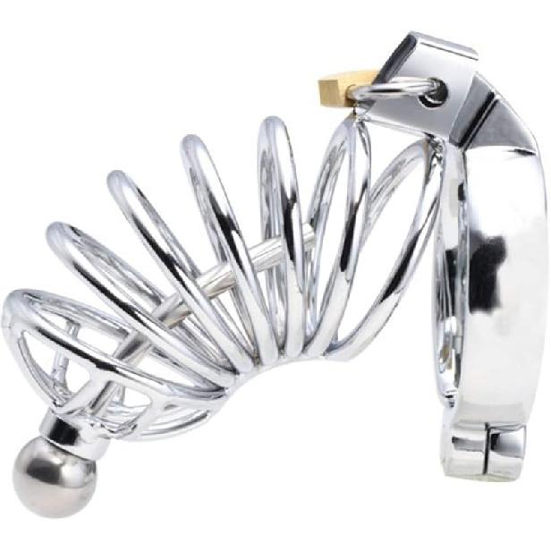Adjustable Cock Cage for Men Metal Chastity Devices Male Bondage Chastity Locked Cage Penis Ring Sex Toy for Men Restraints Erection (Catheter 1